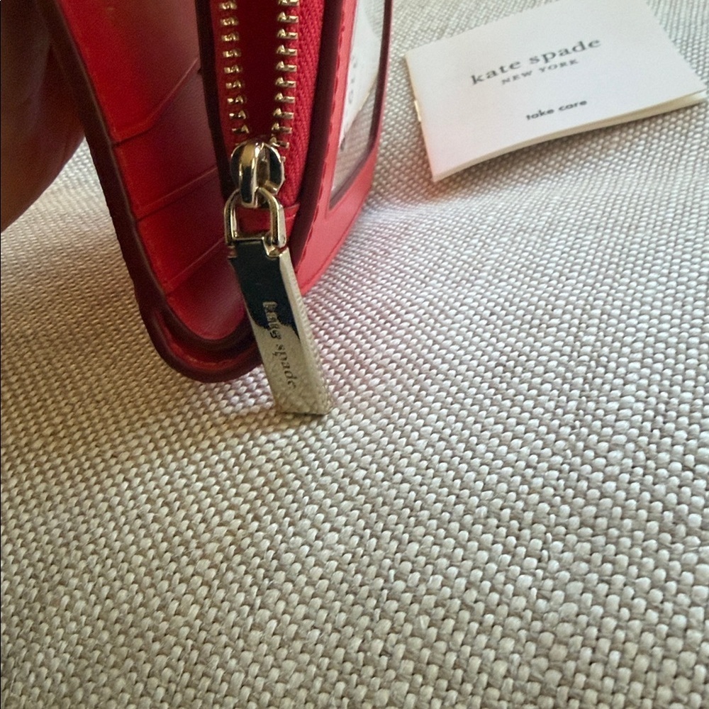 Kate Spade Sm Zip Bifold Wallet, Staci, Digital Red (648), Style WLR00143, NWT - Picture 9 of 9
